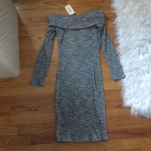 Grey off the shoulder dress